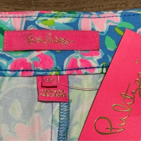 Lilly Pulitzer Women’s Size 12 Zanzibar Blue Buttercup Stretch Shorts Summer NWT - Picture 3 of 8